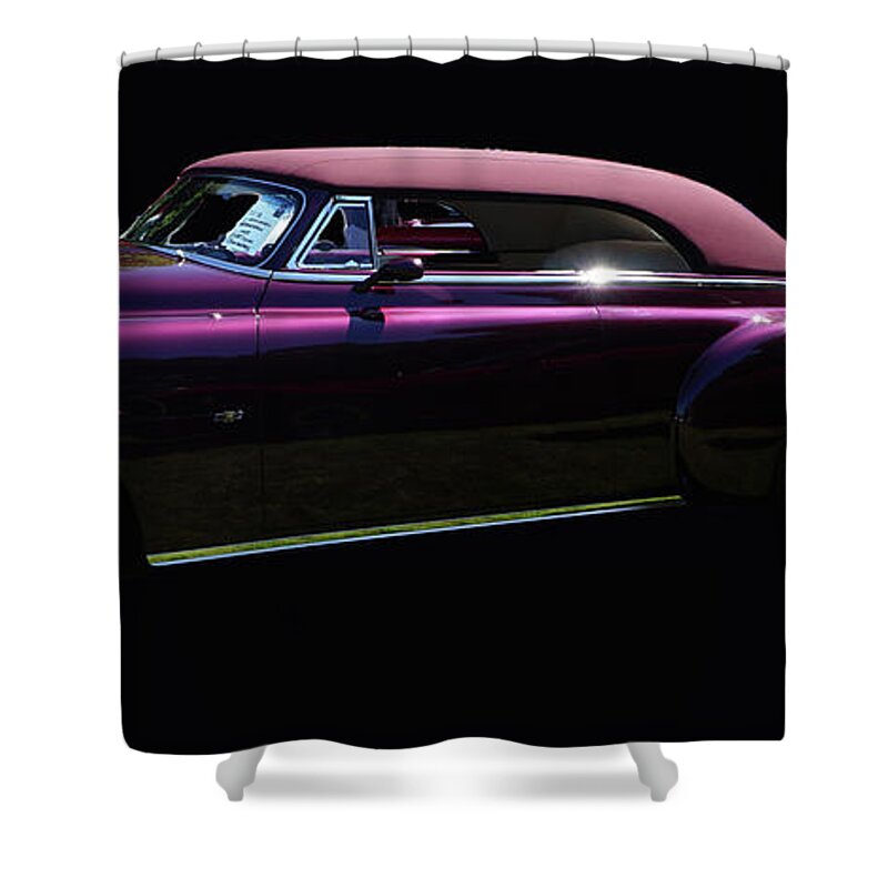 Car Shower Curtain featuring the photograph 1950 Chevrolet Convertible by Cathy Anderson