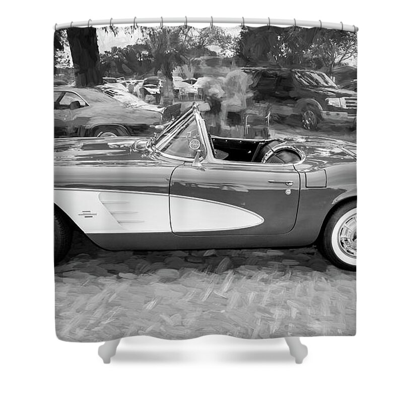 1961 Chevrolet Corvette Convertible Shower Curtain featuring the photograph 1961 Chevrolet Corvette Convertible 002 by Rich Franco