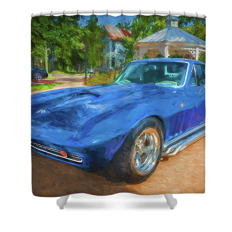 1966 Corvette Sting Ray Shower Curtain featuring the photograph 1966 Chevrolet Corvette Sting Ray x120 by Rich Franco