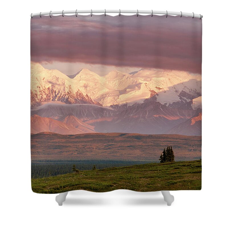 Scenics Shower Curtain featuring the photograph Alaska Range With Mt Brooks #2 by John Elk