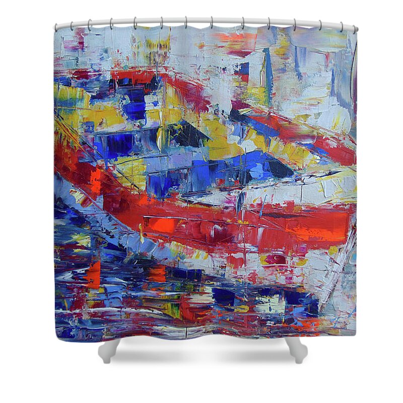 South Of France Shower Curtain featuring the painting Barque de Provence #2 by Frederic Payet