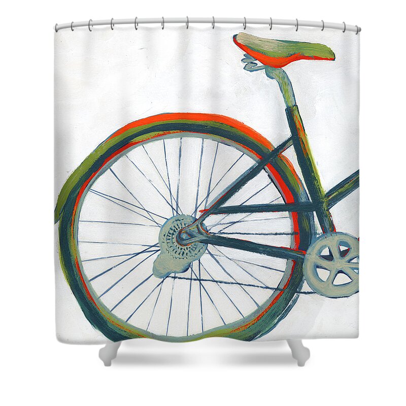 Transportation Shower Curtain featuring the painting Bicycle Diptych I by Grace Popp