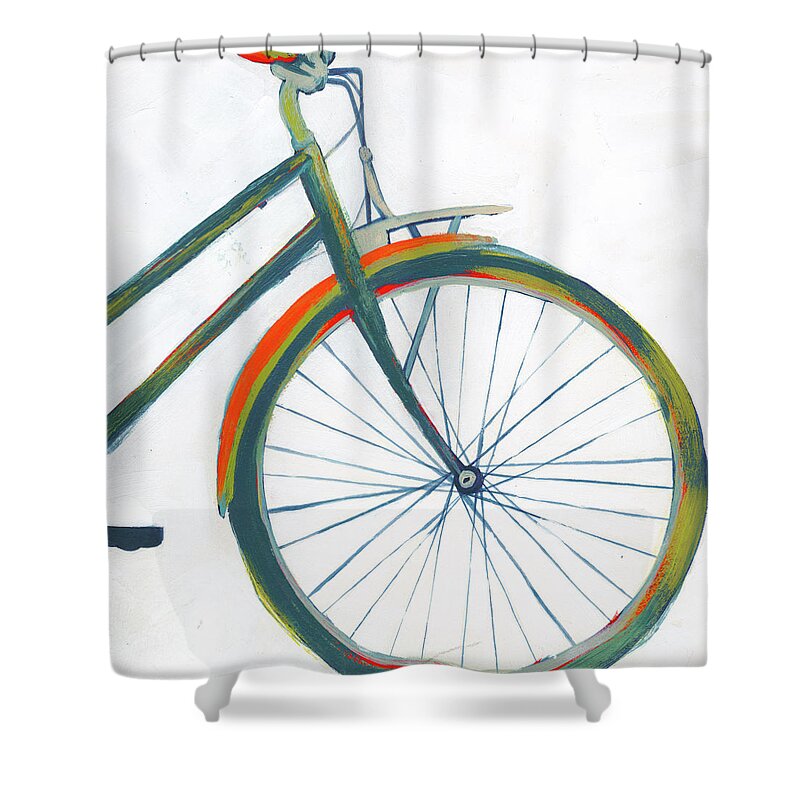 Transportation Shower Curtain featuring the painting Bicycle Diptych II by Grace Popp