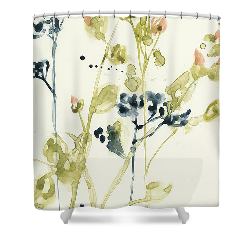 Botanical Shower Curtain featuring the painting Blush Buds I by Jennifer Goldberger
