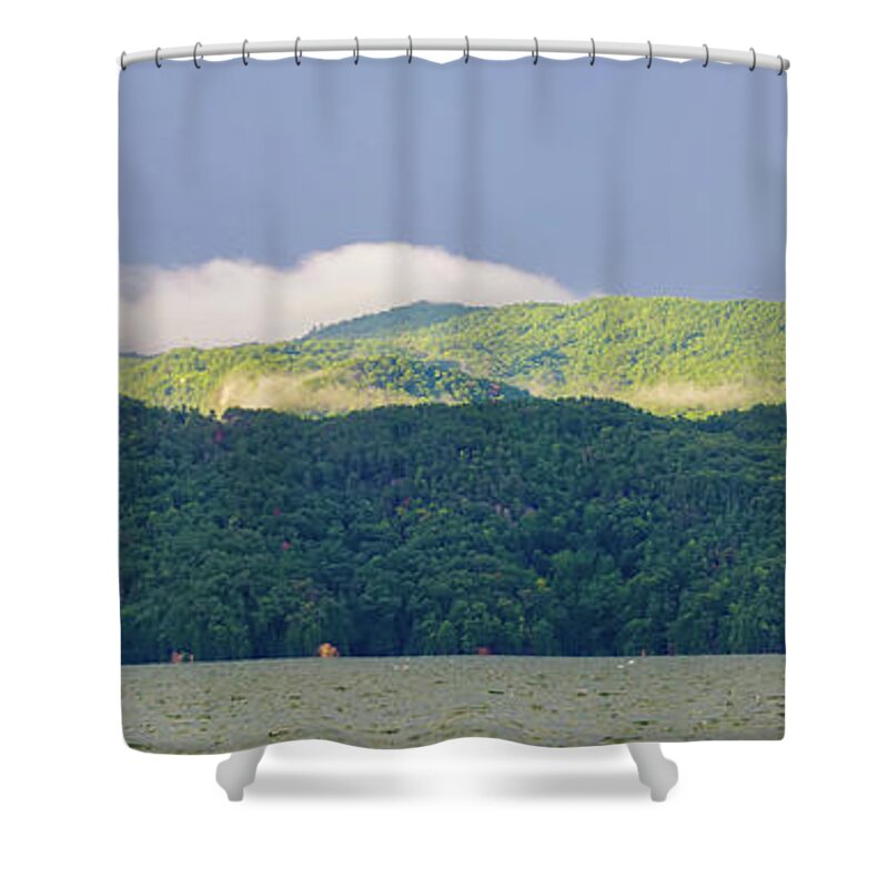 Boat Shower Curtain featuring the photograph Boating And Camping On Lake Jocassee In Upstate South Carolina #2 by Alex Grichenko