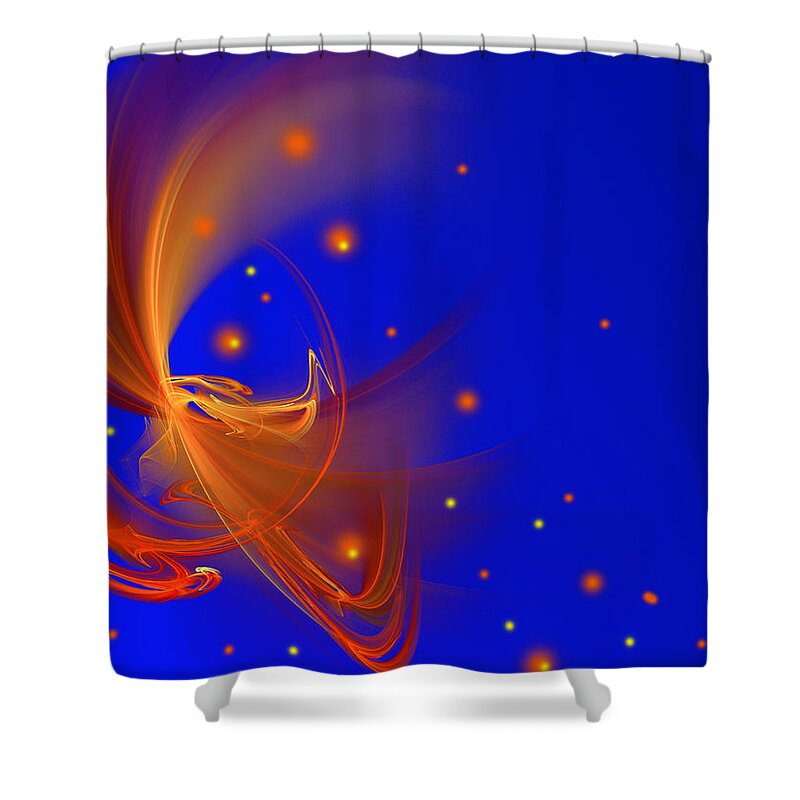 Motion Shower Curtain featuring the digital art Frantic #2 by Werner Hilpert