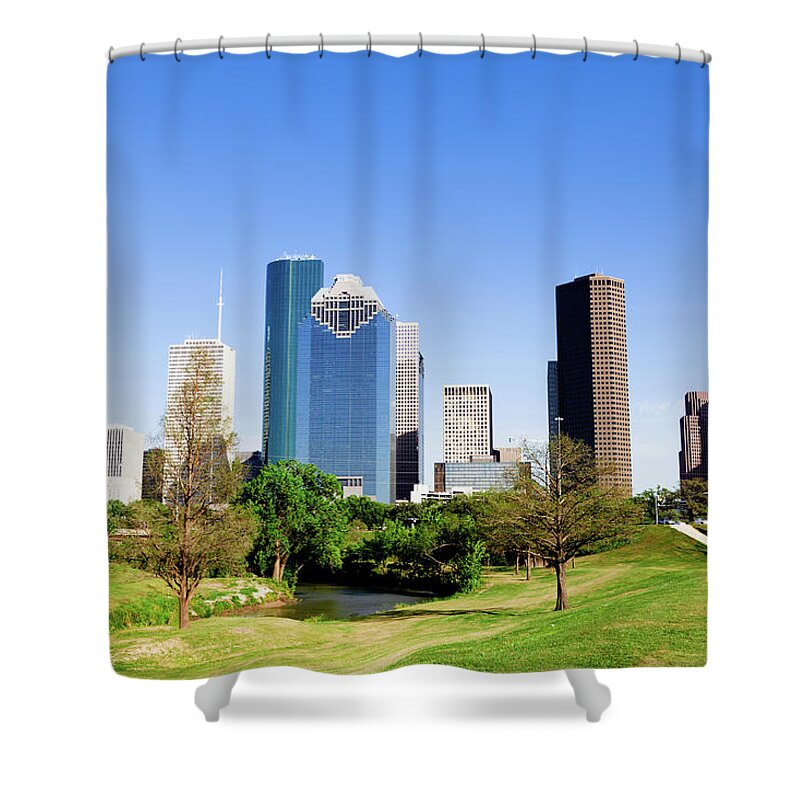Scenics Shower Curtain featuring the photograph Houston Downtown #2 by Lightkey