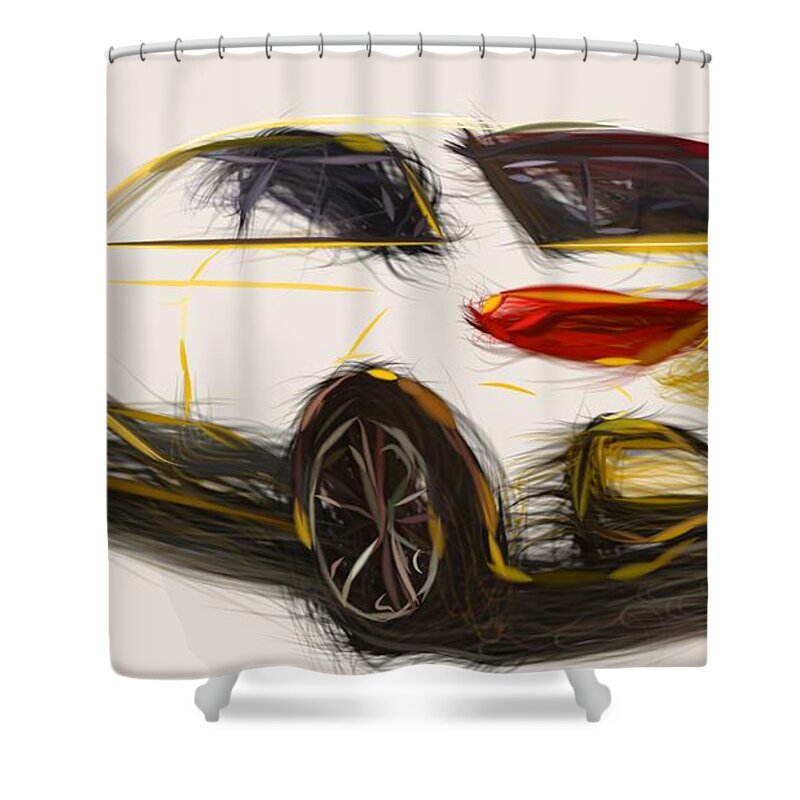Kia Shower Curtain featuring the digital art Kia CUB Draw #3 by CarsToon Concept