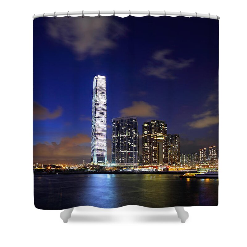 Chinese Culture Shower Curtain featuring the photograph Kowloon At Night #2 by Ngkaki