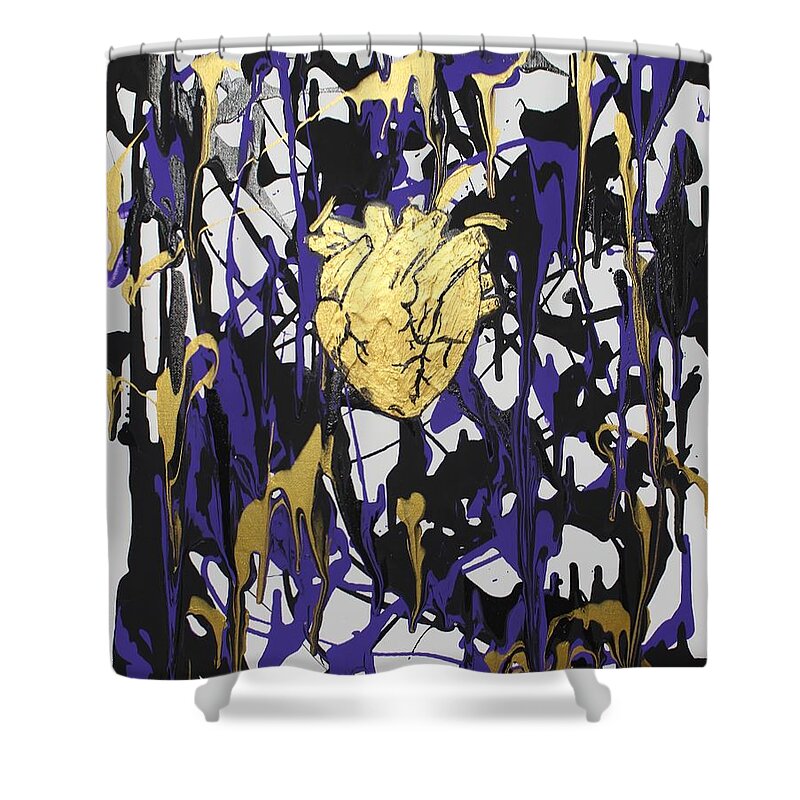 Love Shower Curtain featuring the painting Madness Behind the Beauty #2 by Sonye Locksmith