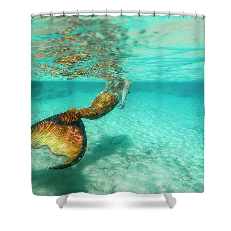 Mermaids Shower Curtain featuring the photograph Mermaid Blues #2 by Leonardo Dale