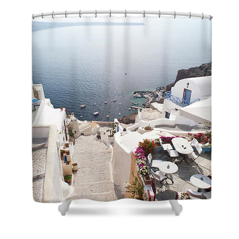 Greek Culture Shower Curtain featuring the photograph Oia In Santorini, Greece #2 by David Clapp