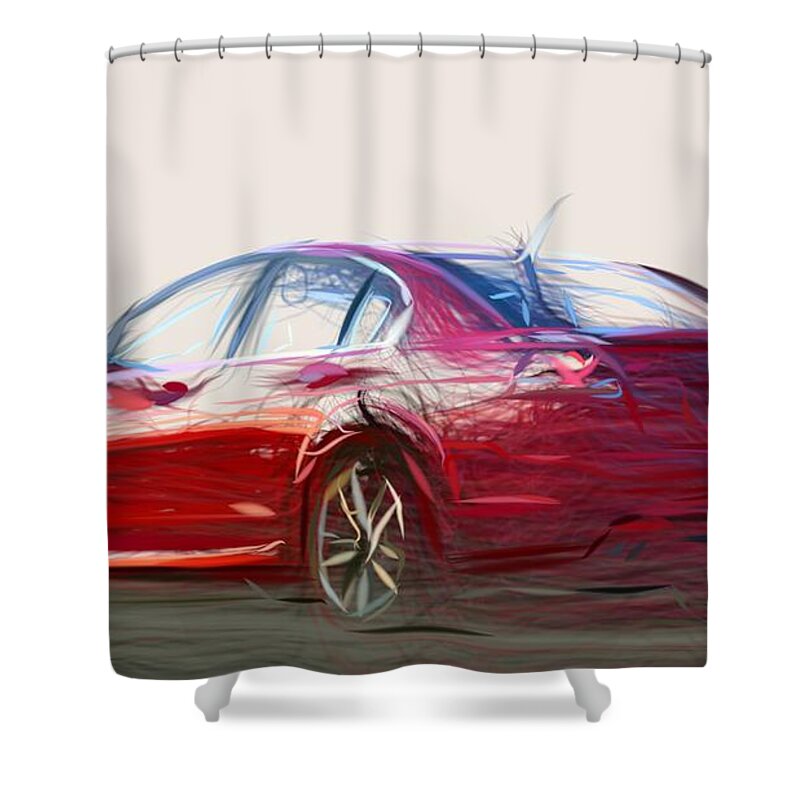 Pontiac Shower Curtain featuring the digital art Pontiac G8 GT Draw #2 by CarsToon Concept