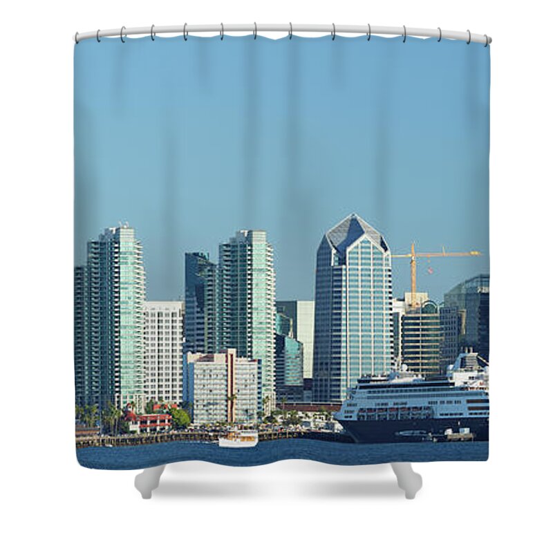 Downtown District Shower Curtain featuring the photograph San Diego Skyline #2 by S. Greg Panosian