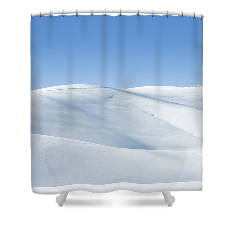 Scenics Shower Curtain featuring the photograph Snowy Mountains #2 by Malerapaso