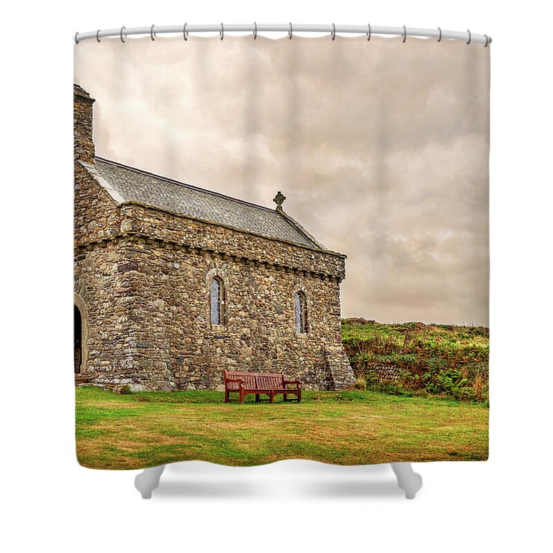 Pembrokeshire Shower Curtain featuring the photograph St Nons Retreat Chapel by Mark Llewellyn
