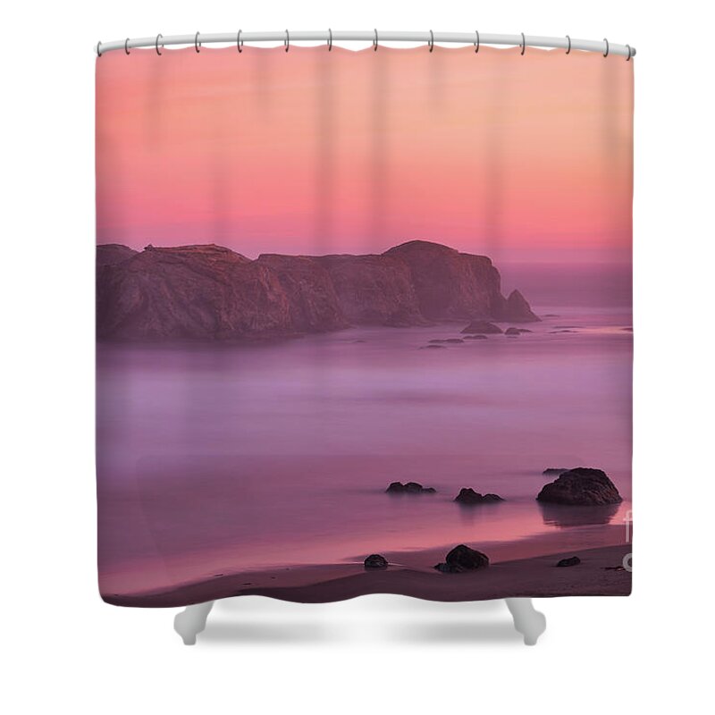 Bandon Beach Shower Curtain featuring the photograph Tangerine Sunrise by Doug Sturgess