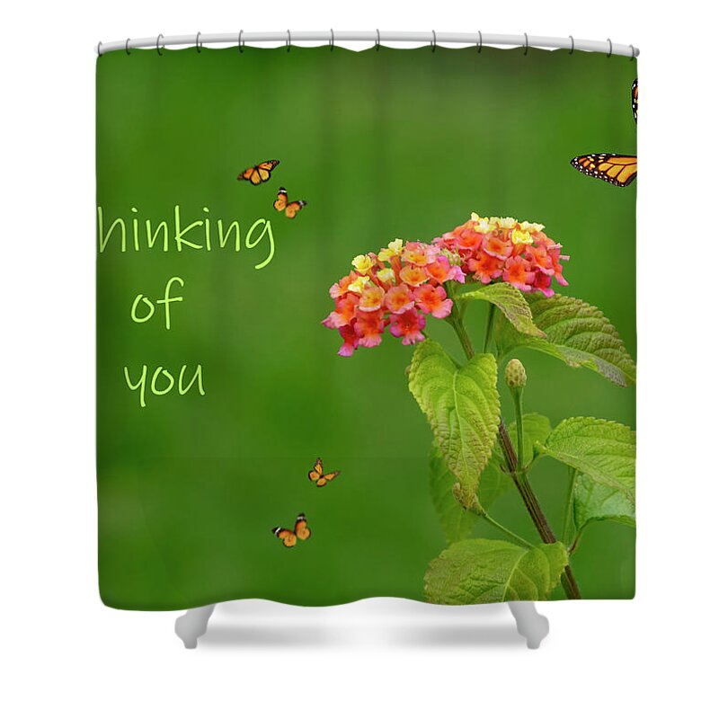 Greeting Card Shower Curtain featuring the photograph Thinking Of You #2 by Cathy Kovarik