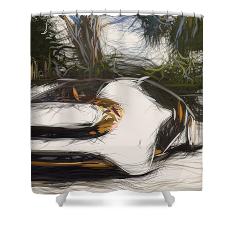 Toyota Shower Curtain featuring the digital art Toyota i Drawing #3 by CarsToon Concept