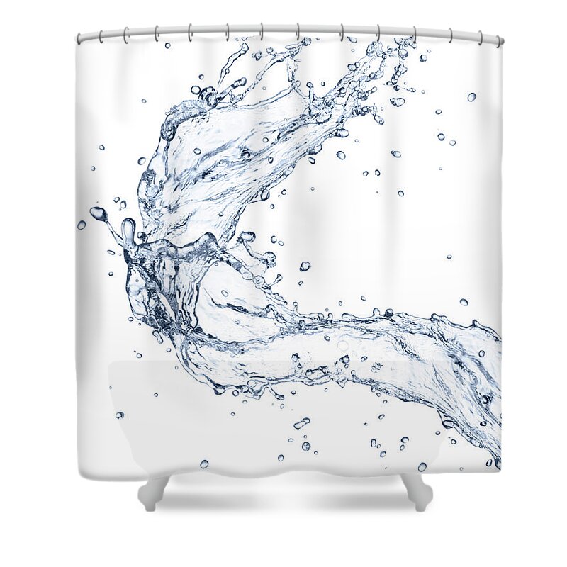 White Background Shower Curtain featuring the photograph Water Splash #2 by Ansonsaw