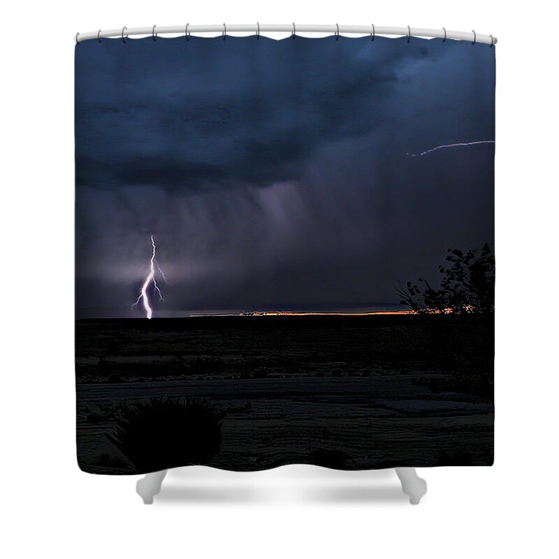 Lightning Shower Curtain featuring the photograph Lightning #1 by Mark Jackson