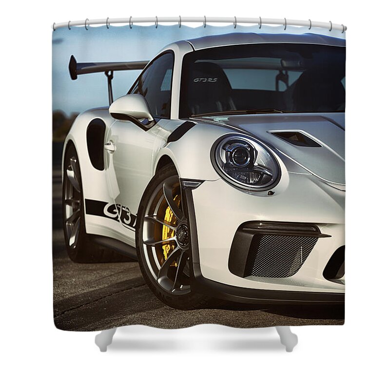 Cars Shower Curtain featuring the photograph #Porsche 911 #GT3RS #Print #26 by ItzKirb Photography