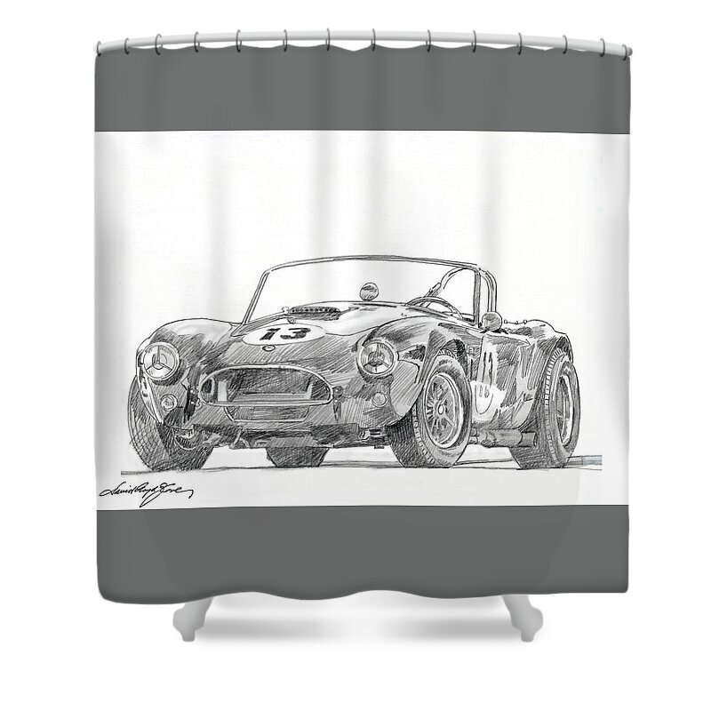 Cobra Shower Curtain featuring the drawing 289 Cobra Competition by David Lloyd Glover