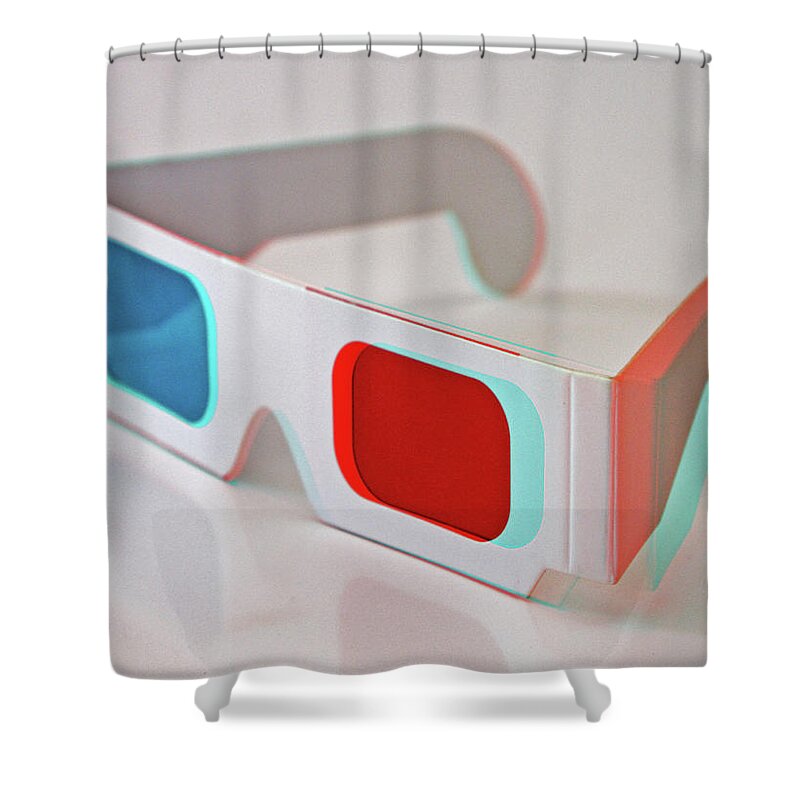 Enjoyment Shower Curtain featuring the photograph 2d And 3d Glasses by Retales Botijero