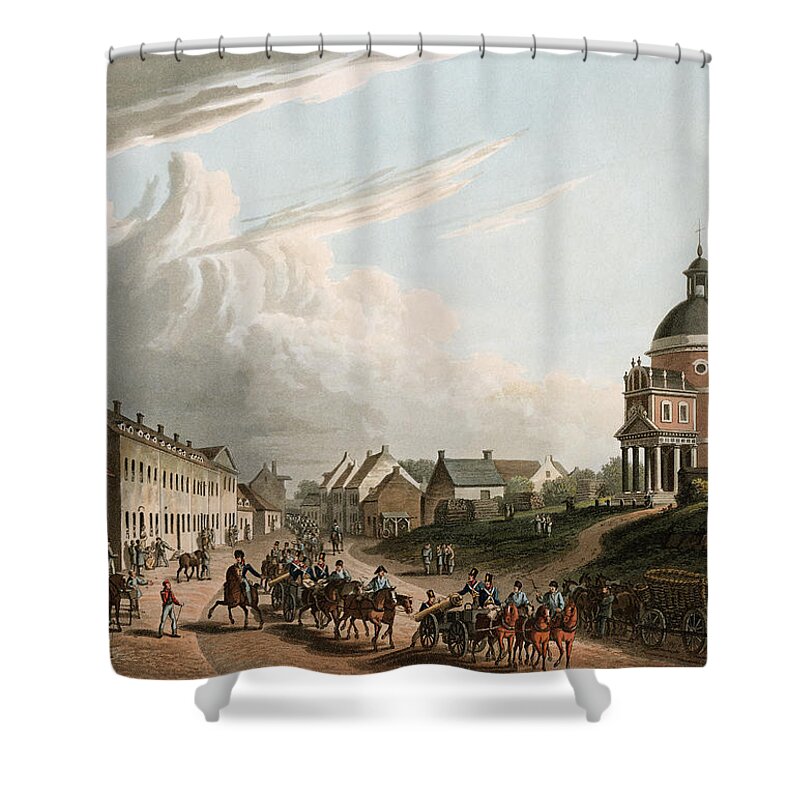B1019 Shower Curtain featuring the painting Battle Of Waterloo, 1815 by Granger