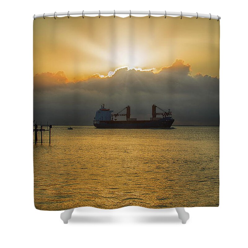 Southport Shower Curtain featuring the photograph Cape Fear Sunrise #3 by Nick Noble