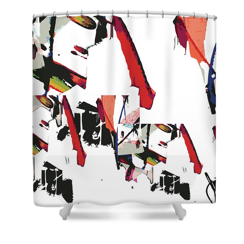  Shower Curtain featuring the digital art 3 Cities by Jimmy Williams