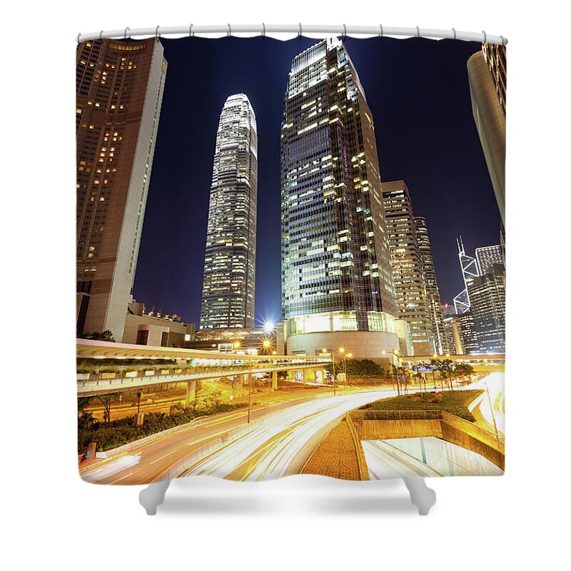Chinese Culture Shower Curtain featuring the photograph Cityscape Of Hongkong #3 by Thirty three