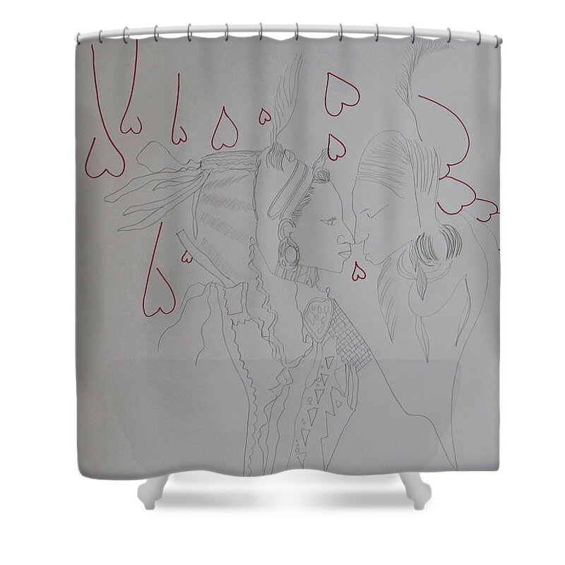 Jesus Christ Shower Curtain featuring the painting Love is All #3 by Gloria Ssali