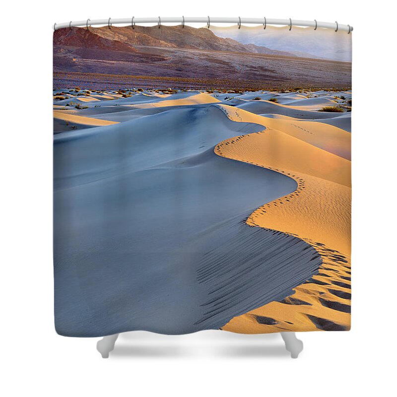 Estock Shower Curtain featuring the digital art Sand Dunes, Death Valley, California #3 by Francesco Carovillano