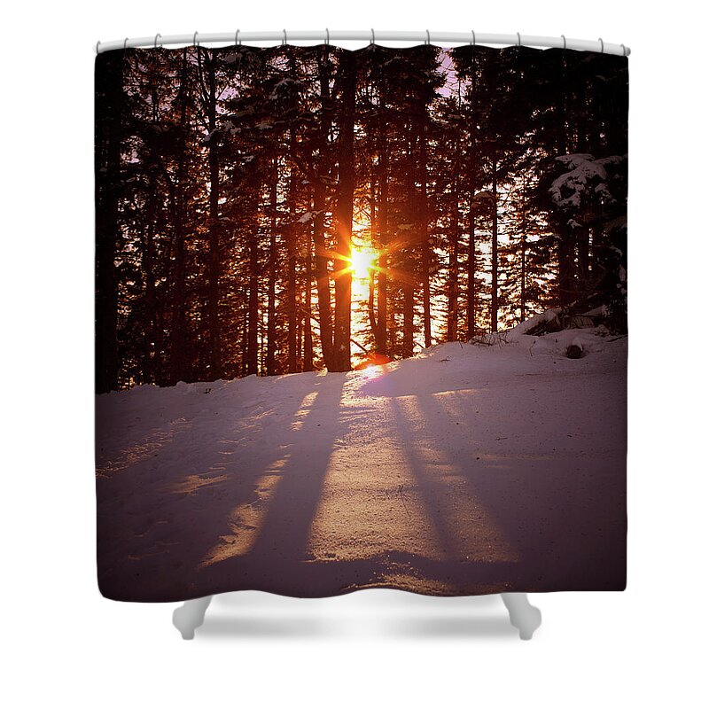 Scenics Shower Curtain featuring the photograph Winter Sunset #3 by Borchee