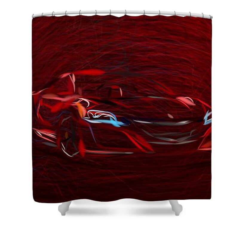 Acura Shower Curtain featuring the digital art Acura NSX Draw #30 by CarsToon Concept