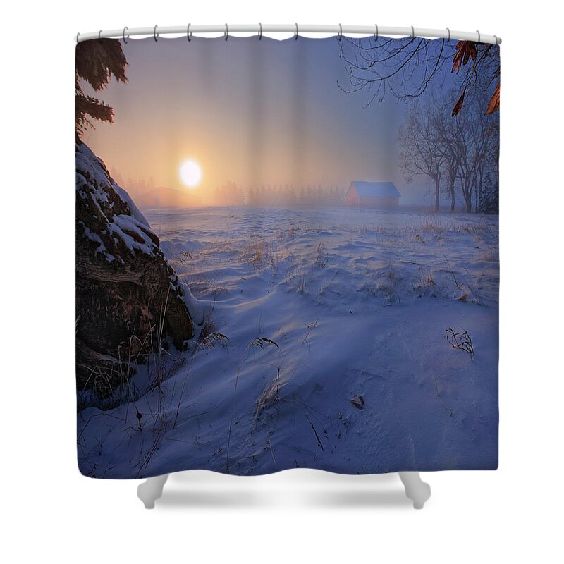 Winter Shower Curtain featuring the photograph -30 Celsius #30 by Dan Jurak