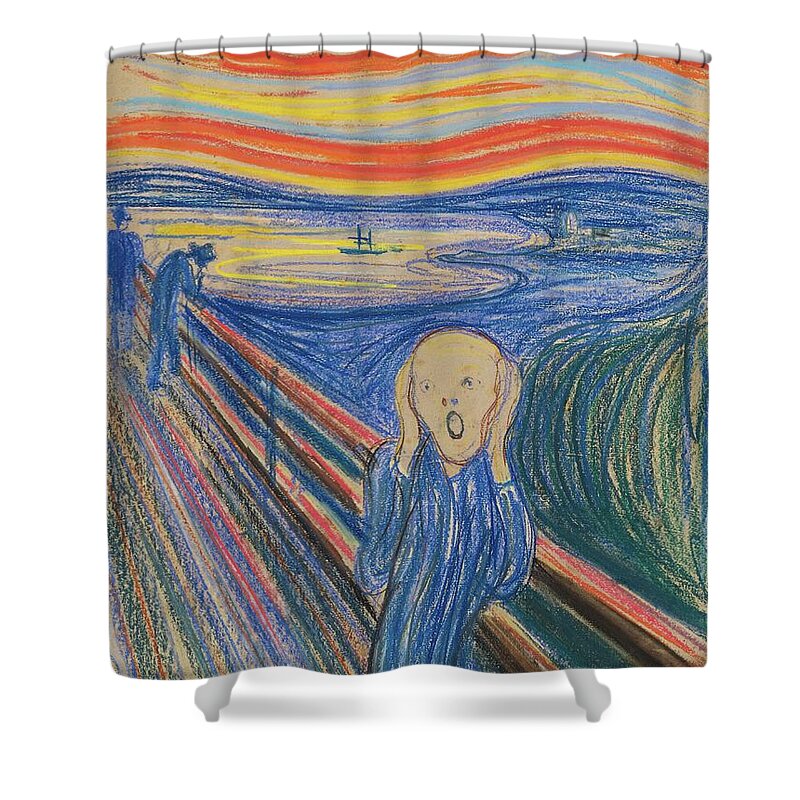 Expressionism Shower Curtain featuring the painting The Scream by Edvard Munch