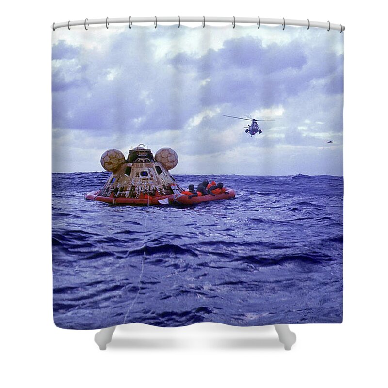 1969 Shower Curtain featuring the photograph Apollo 11 Recovery, 1969 #6 by Science Source