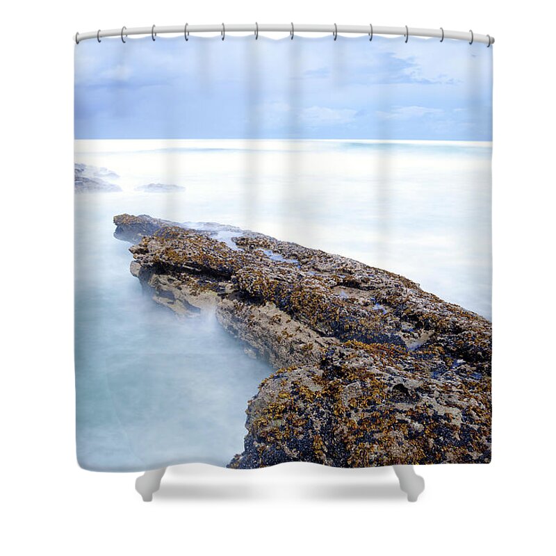 Scenics Shower Curtain featuring the photograph Coastline Long Exposure #4 by Nphotos