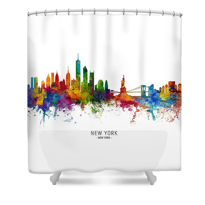 New York Shower Curtain featuring the photograph New York Skyline by Michael Tompsett