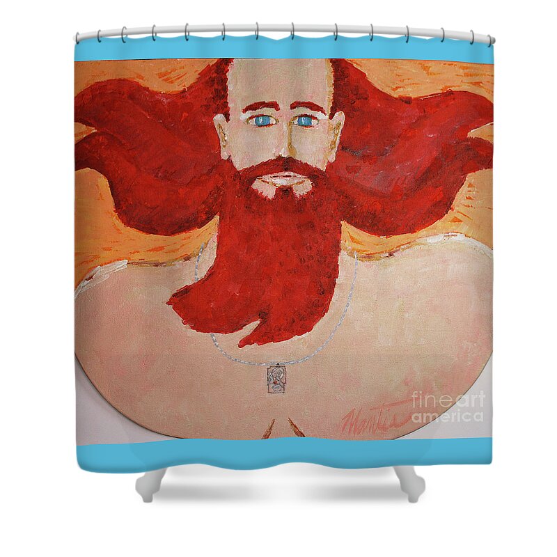 Vintage Painting Shower Curtain featuring the painting 45yr Old Shaped Painting  by Art Mantia