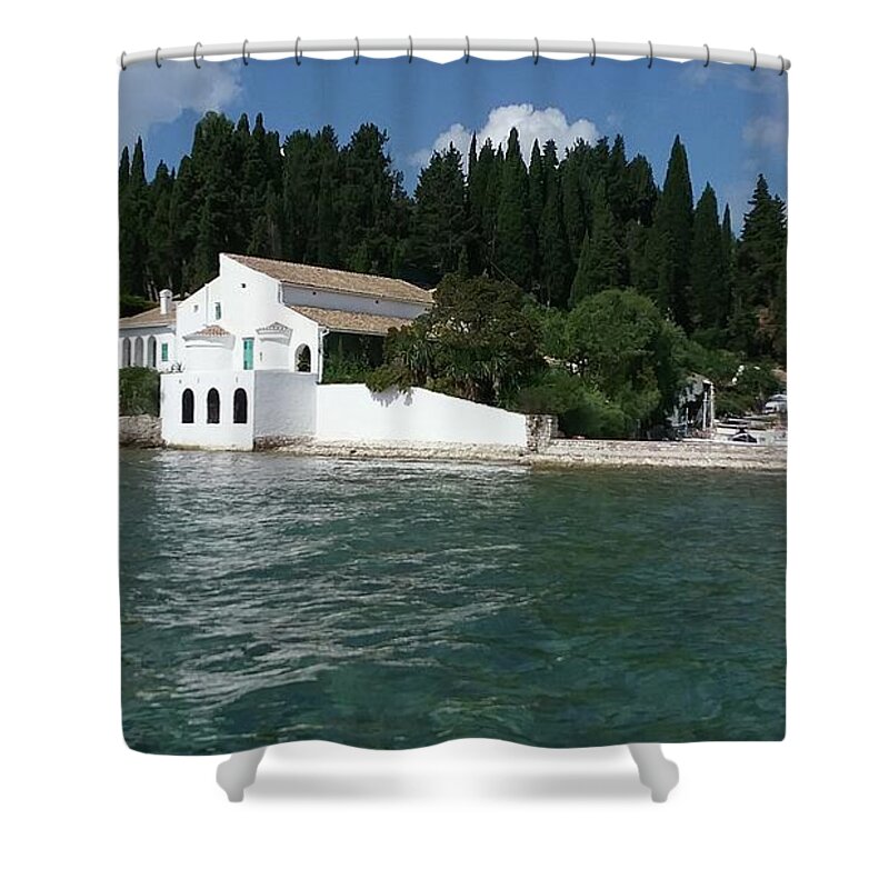 Corfu Shower Curtain featuring the photograph 4640 by Nina-Rosa Dudy