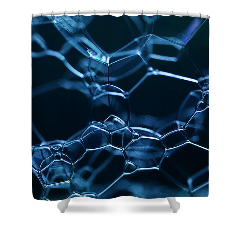 Copenhagen Shower Curtain featuring the photograph Close Up Of Bubbles #5 by Henrik Sorensen