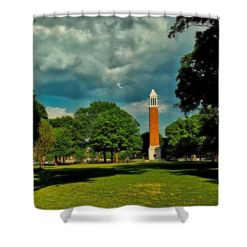 Denny Chimes Shower Curtain featuring the photograph Denny Chimes - University Of Alabama #5 by Mountain Dreams