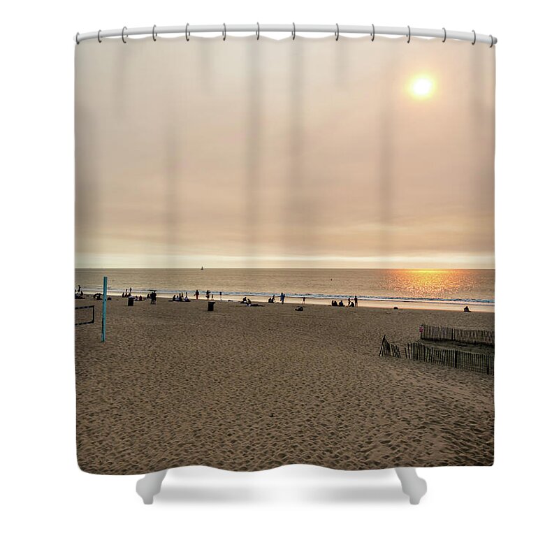 Summer Shower Curtain featuring the photograph Huntington Beach Scenes And Surroundings In November #5 by Alex Grichenko
