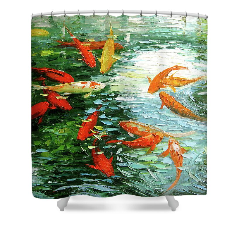 Koi Fish #5 Shower Curtain by May ZHOU - Fine Art America