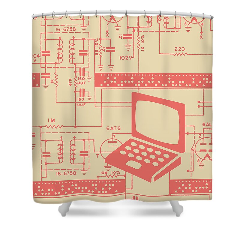 Computer Chip Shower Curtains