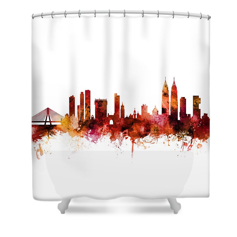 Mumbai Shower Curtain featuring the digital art Mumbai Skyline India Bombay by Michael Tompsett