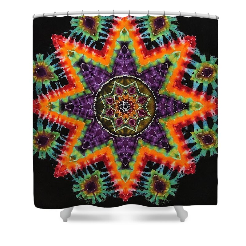 Rob Norwood Tie Dye Tapestries Shower Curtain featuring the digital art Dark Star by Rob Norwood